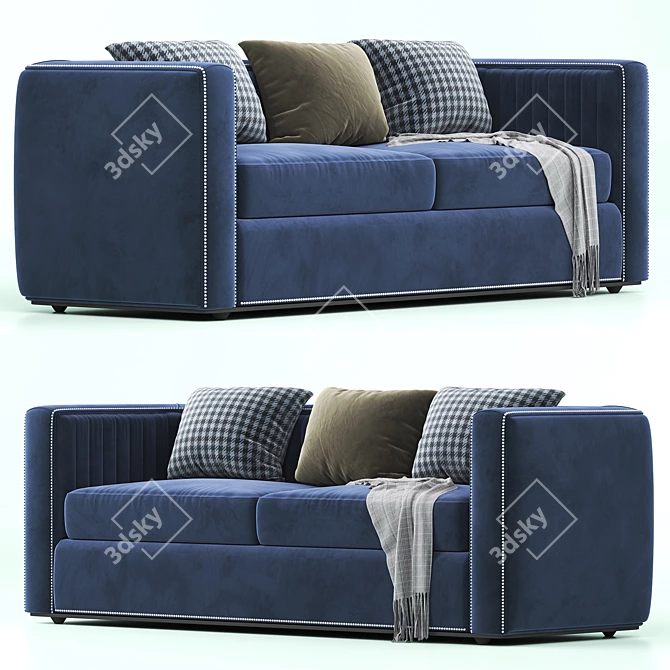 Elegant Indigo Sofa: Modern Design 3D model image 2