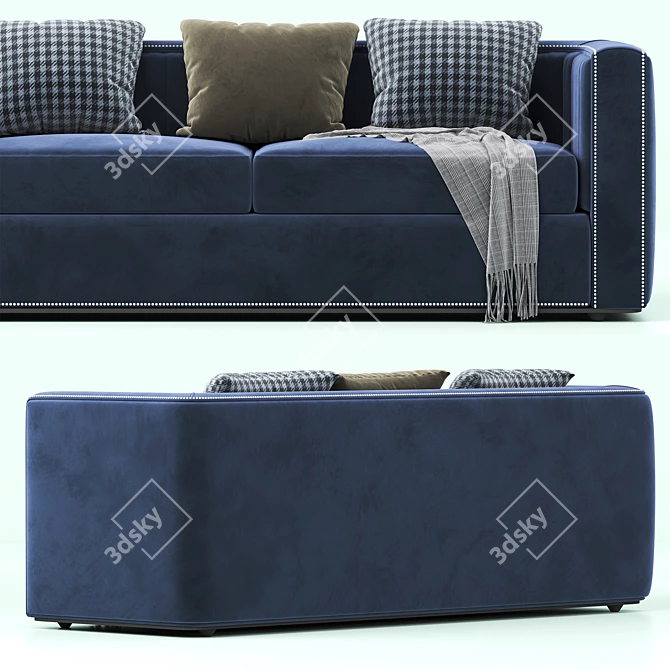 Elegant Indigo Sofa: Modern Design 3D model image 3