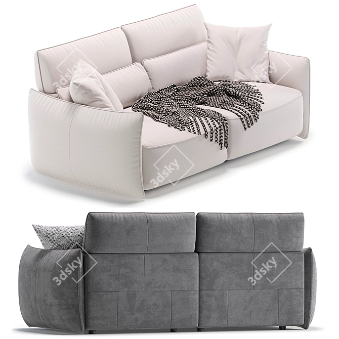 Natuzzi Supor 2-Seat Sofa: 2 Colors 3D model image 4