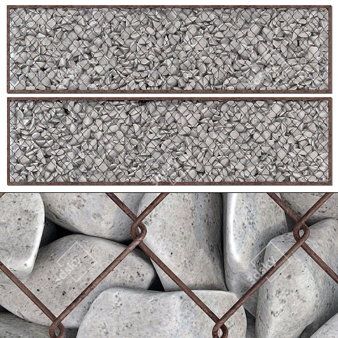 Rockstone Gabion Cage Set 3D model image 1