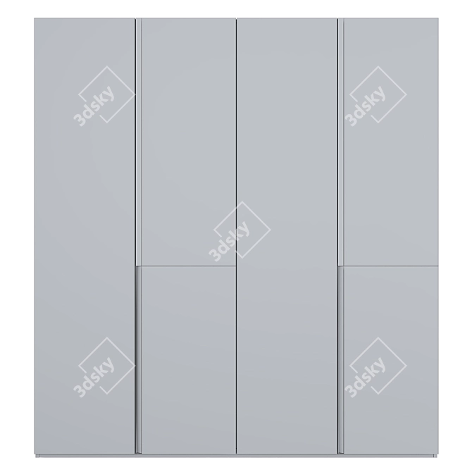 Sleek Graphite Swing Wardrobe 3D model image 3