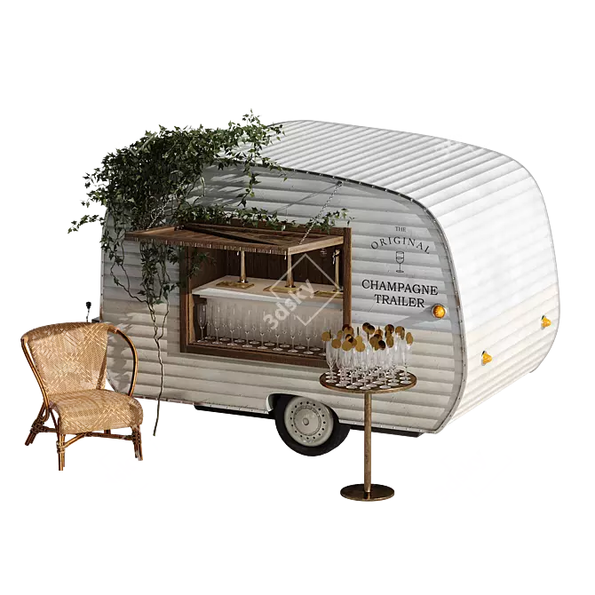 Champagne Truck: Stylish Mobile Bar 3D model image 1