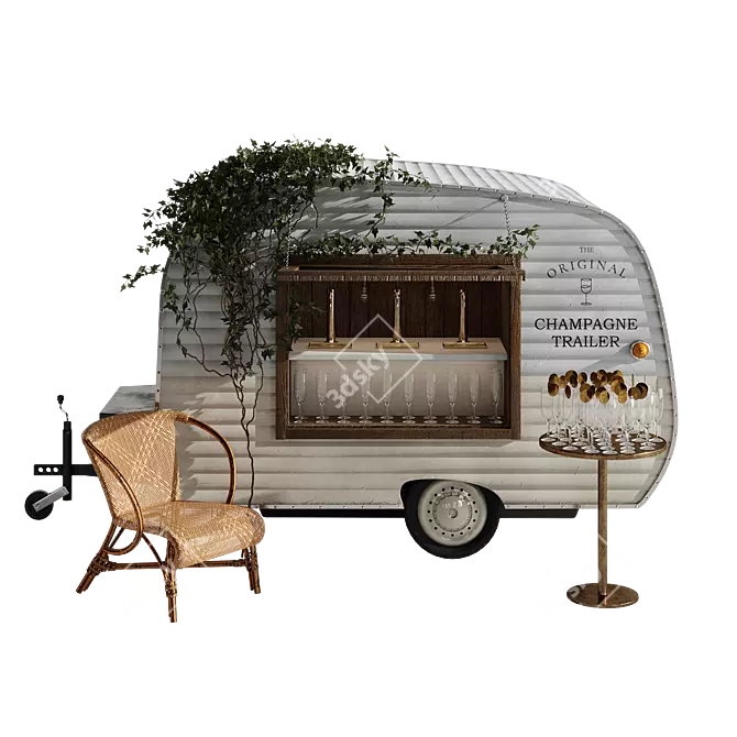 Champagne Truck: Stylish Mobile Bar 3D model image 2