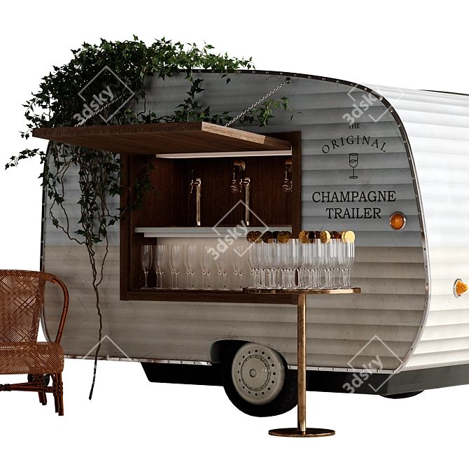 Champagne Truck: Stylish Mobile Bar 3D model image 3