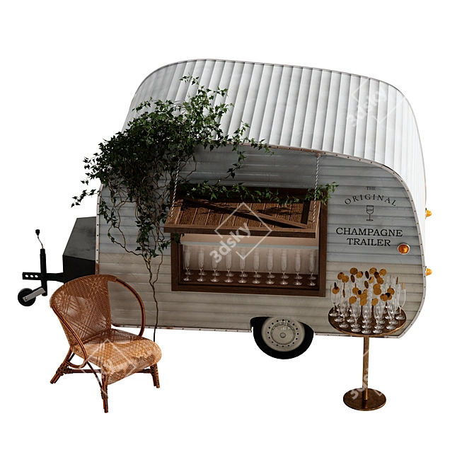 Champagne Truck: Stylish Mobile Bar 3D model image 4