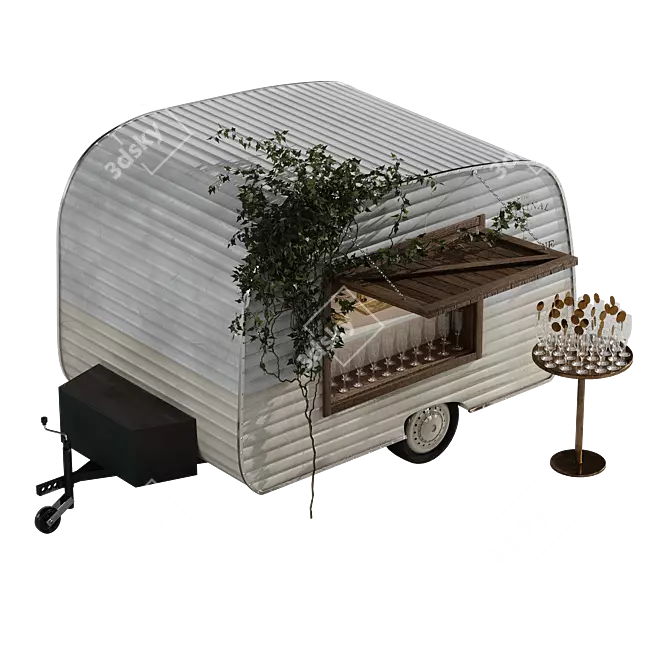 Champagne Truck: Stylish Mobile Bar 3D model image 7