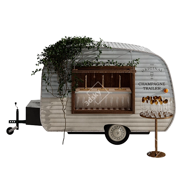 Champagne Truck: Stylish Mobile Bar 3D model image 8