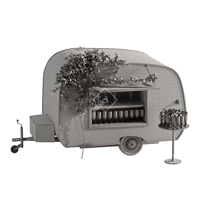 Champagne Truck: Stylish Mobile Bar 3D model image 10