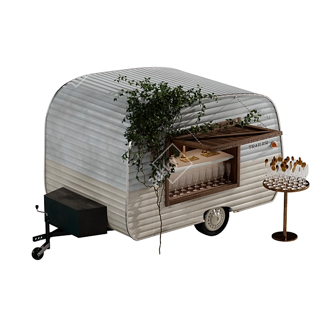 Champagne Truck: Stylish Mobile Bar 3D model image 12