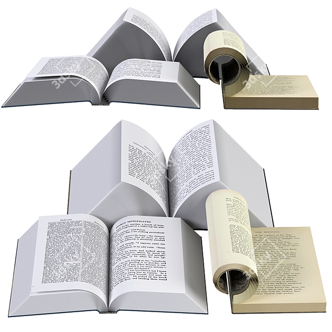 2015 Book Set: Millimeter Units, 860x224x152 Dimension 3D model image 1