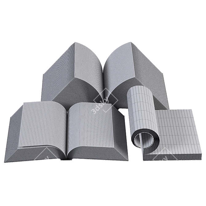 2015 Book Set: Millimeter Units, 860x224x152 Dimension 3D model image 3