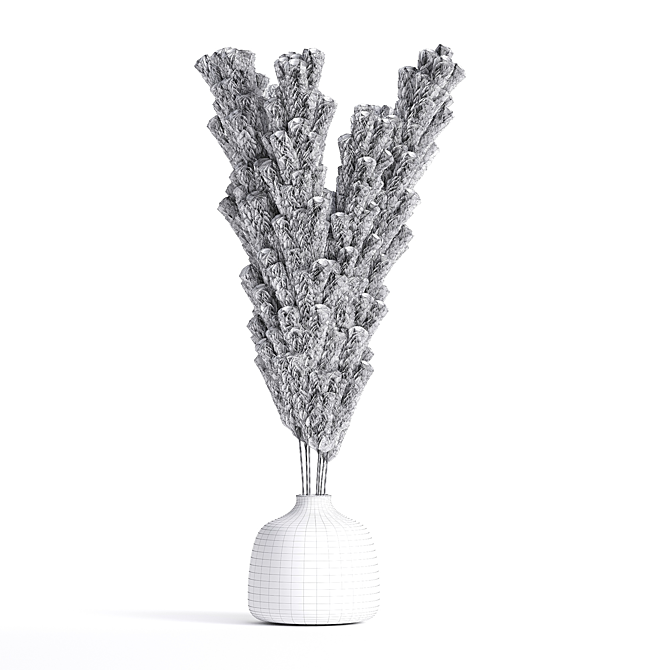 Elegant Pampas Flower Arrangement 3D model image 2