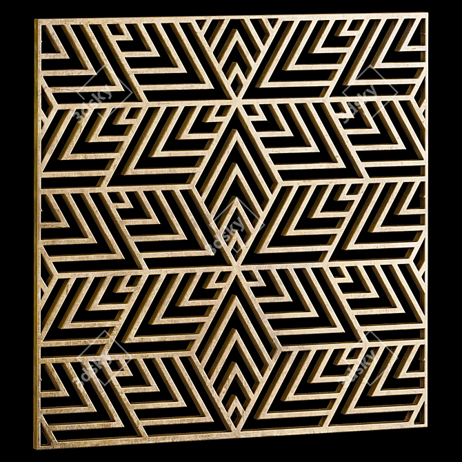 Decorative Square Panels - Set of 16 3D model image 2