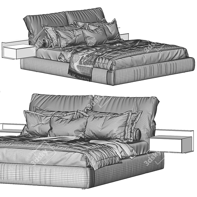 Modern Flexform Newbridge Sofa 3D model image 5