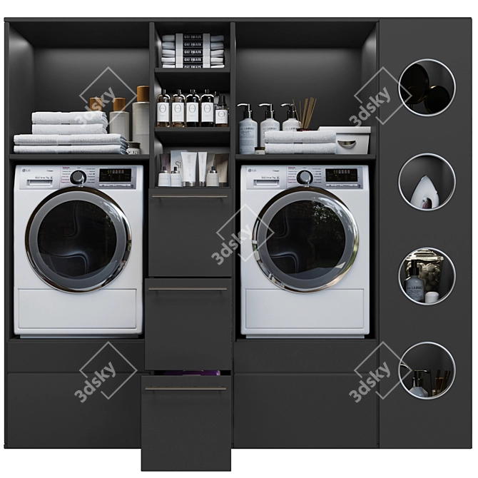 Laundry Essentials Set 3D model image 1