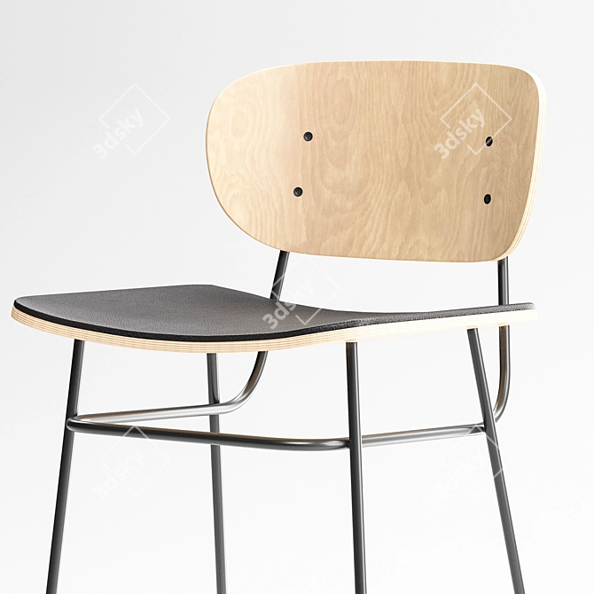 Elevate Your Space with FOSCA: High Ash Stool 3D model image 2