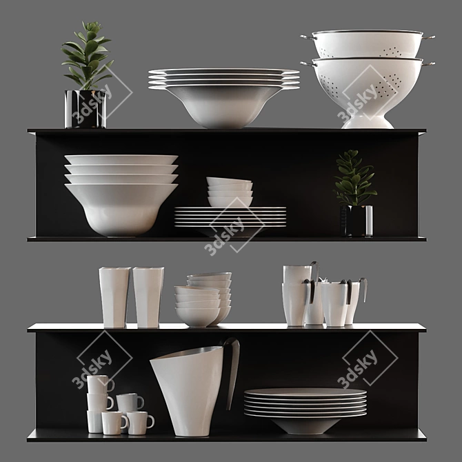 Kitchenware Accent Set: High-Quality, Stylish & Versatile 3D model image 2