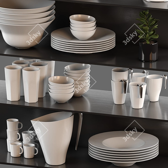 Kitchenware Accent Set: High-Quality, Stylish & Versatile 3D model image 3
