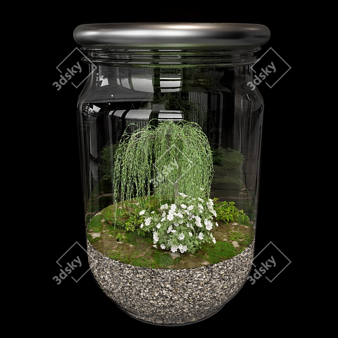 Exquisite Terrarium Plant Collection 3D model image 1