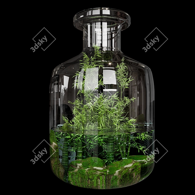 Natural Greenery Terrarium Set 3D model image 2