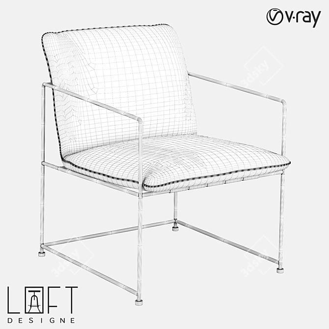 Metallic Leather Chair LoftDesigne 3D model image 2