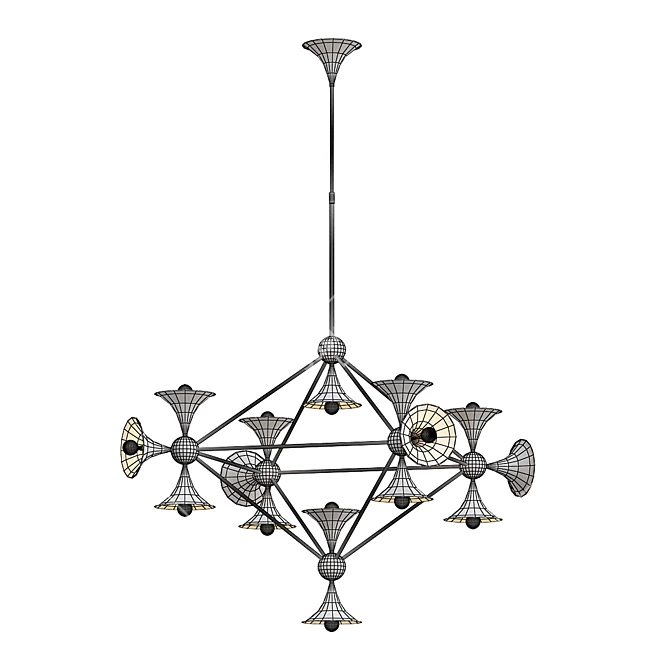 Sparkling Diamond Chandelier: Elegant & Iconic 3D model image 2