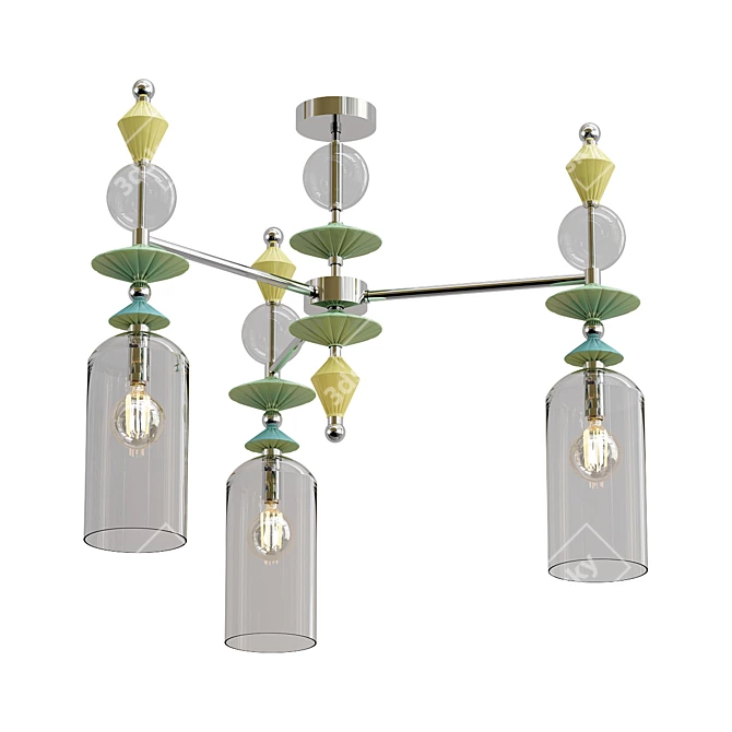 Modern Odeon Ceiling Chandelier 3D model image 1