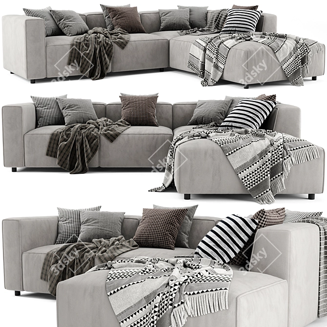  BoConcept Carmo Sectional Chaise - Stylish and Spacious Sofa 3D model image 1