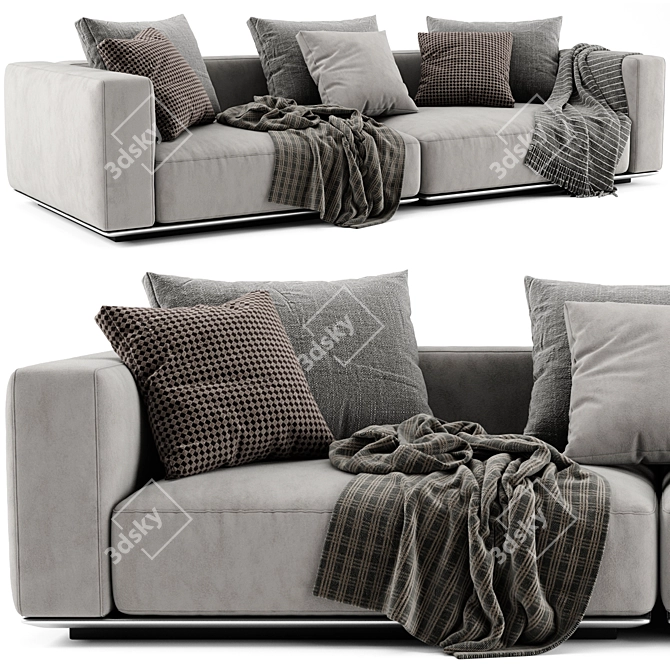 Flexform Grandemare 2-Seater Sofa: Luxury and Comfort 3D model image 1