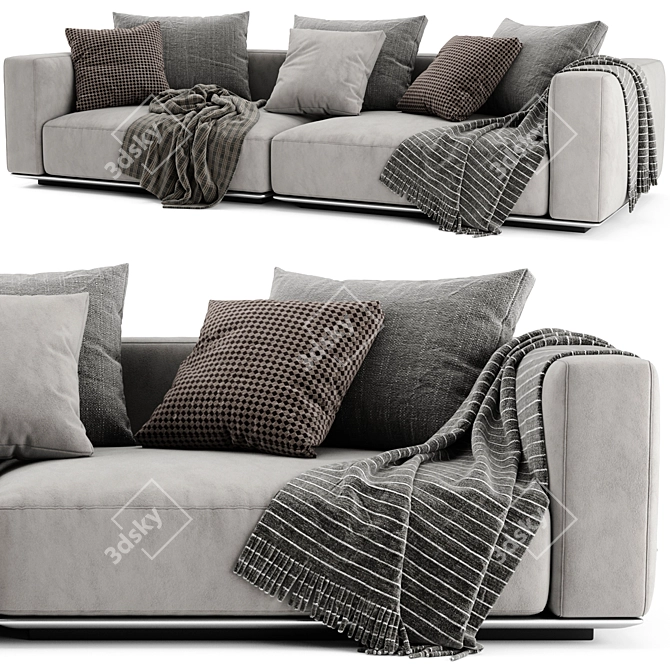 Flexform Grandemare 2-Seater Sofa: Luxury and Comfort 3D model image 3