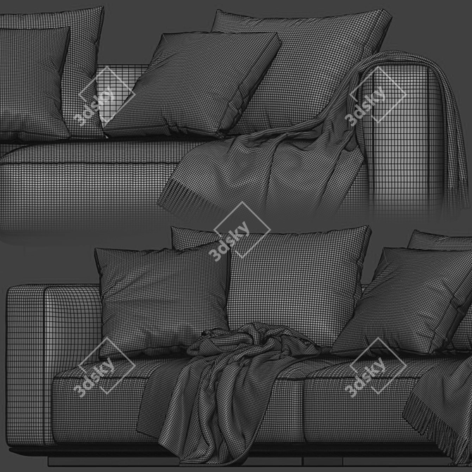 Flexform Grandemare 2-Seater Sofa: Luxury and Comfort 3D model image 5