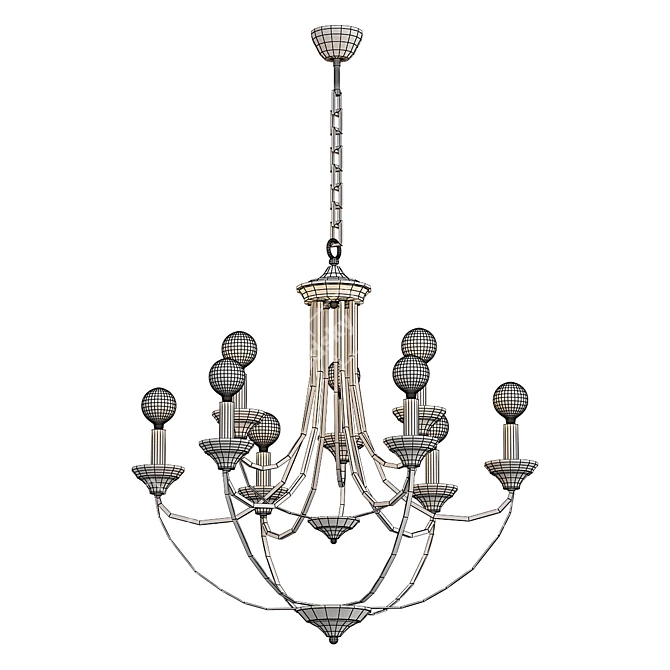 Modern EuroSvet Lazzaro Pendant Chandelier 3D model image 2