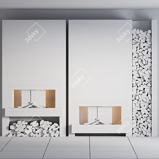 Modern Fireplace Design 3D model image 4