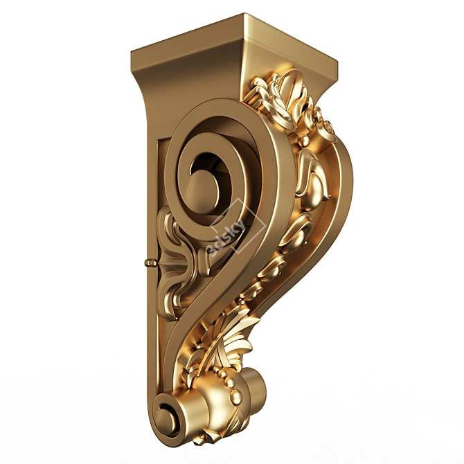 Elegant Carved Corbel: Exquisite 3D Model 3D model image 1