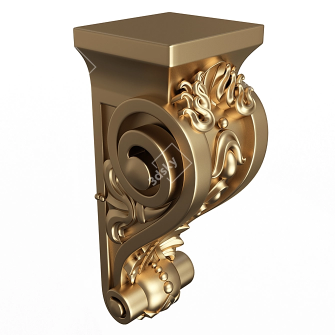 Elegant Carved Corbel: Exquisite 3D Model 3D model image 3