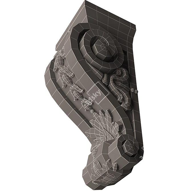 Elegant Carved Corbel: Exquisite 3D Model 3D model image 7