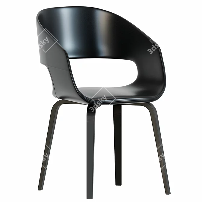 Sleek Black Nohr Dining Chairs 3D model image 1