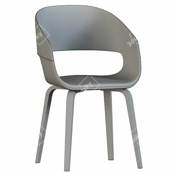Sleek Black Nohr Dining Chairs 3D model image 4