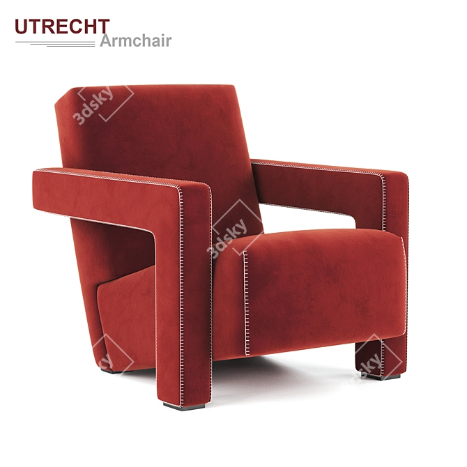 Contemporary Utrecht Armchair: Sleek Design by Cassina 3D model image 2