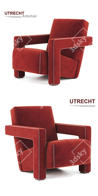 Contemporary Utrecht Armchair: Sleek Design by Cassina 3D model image 5