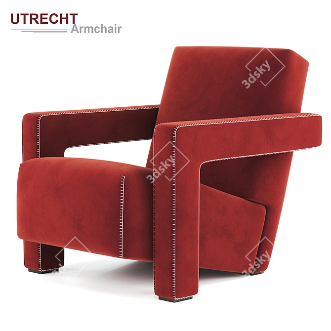 Contemporary Utrecht Armchair: Sleek Design by Cassina 3D model image 7