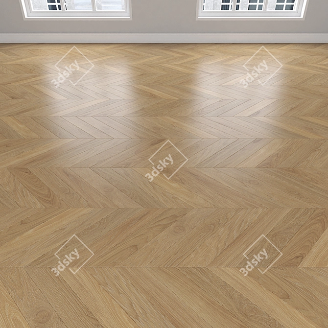 Parquet Oak: Linear, Chevron & Herringbone Designs 3D model image 4