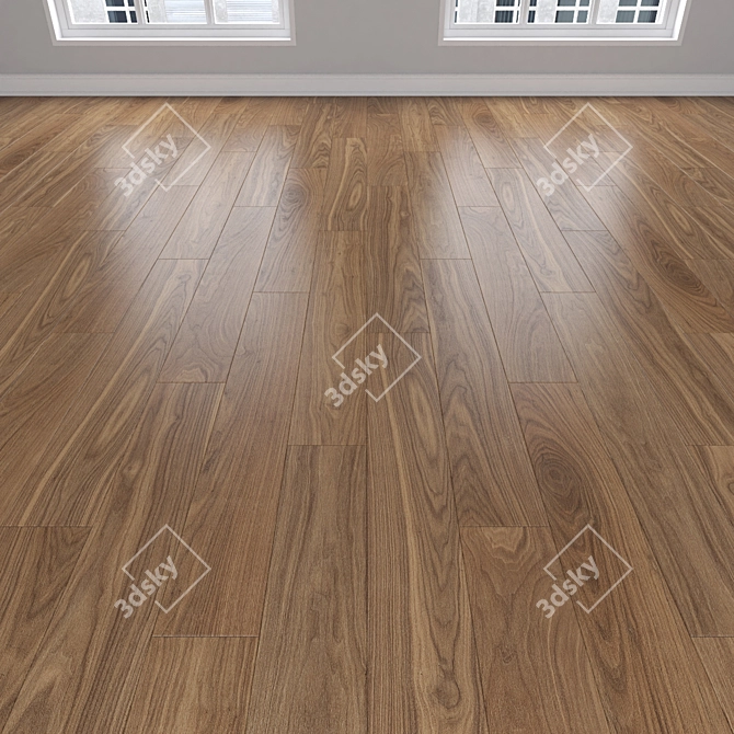 Premium Oak Parquet Flooring 3D model image 2