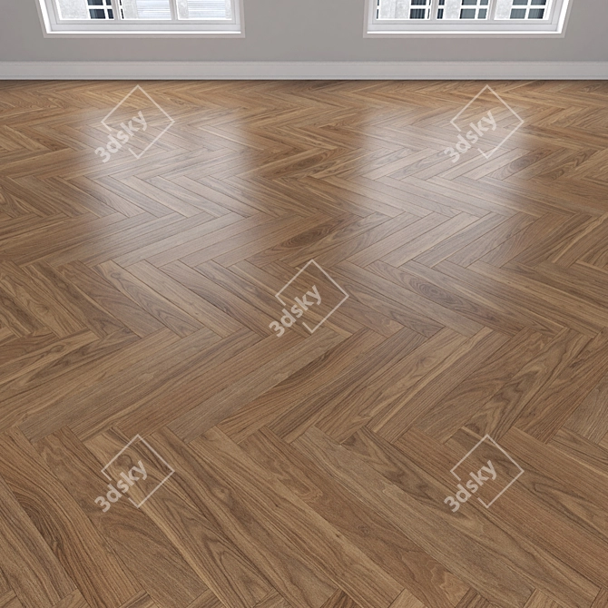 Premium Oak Parquet Flooring 3D model image 3