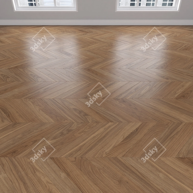 Premium Oak Parquet Flooring 3D model image 4