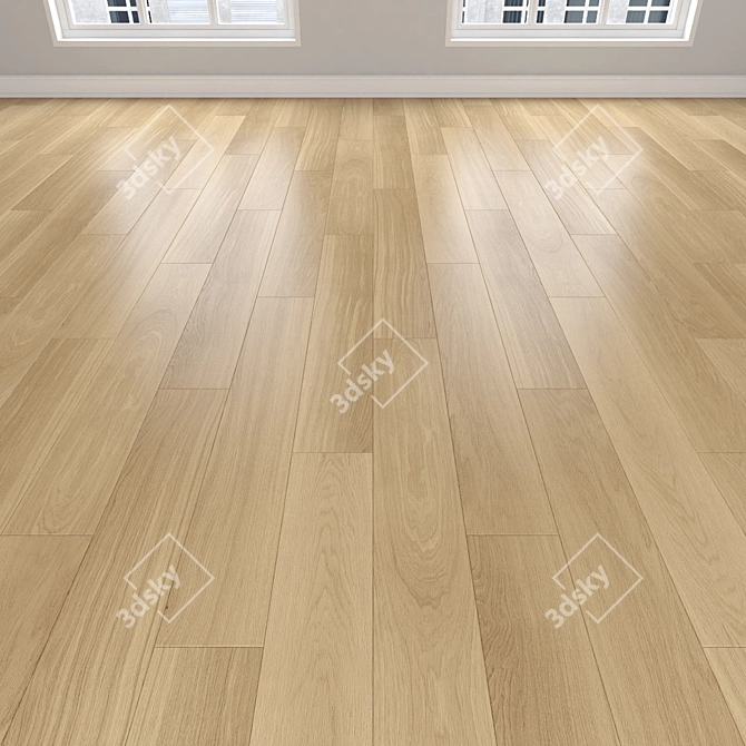 Premium Parquet Oak Flooring 3D model image 2