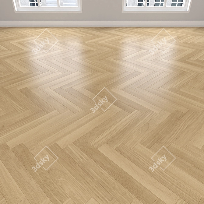 Premium Parquet Oak Flooring 3D model image 3