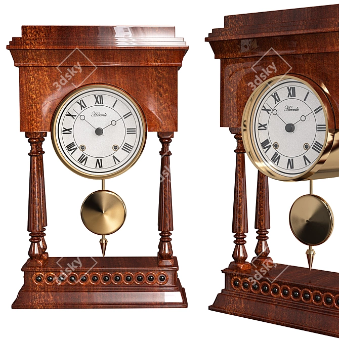 Elegant Hermle Table Clock 3D model image 2