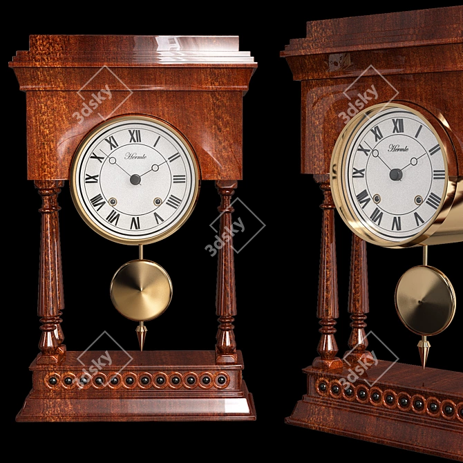 Elegant Hermle Table Clock 3D model image 3