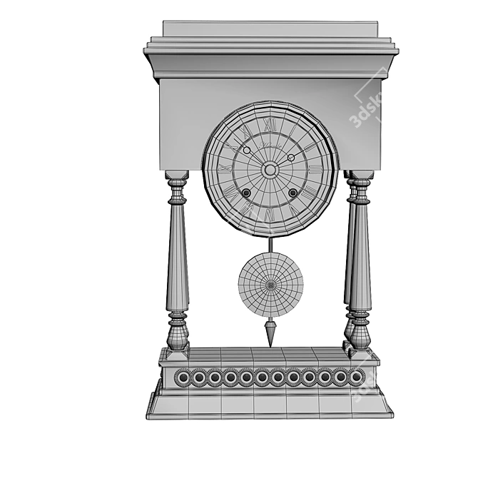 Elegant Hermle Table Clock 3D model image 4
